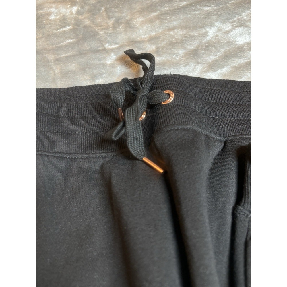 NEW BEBE Jogger Pants 2XL Plush Rhinestone Women's Jogger Sweatpants Black - Picture 6 of 12